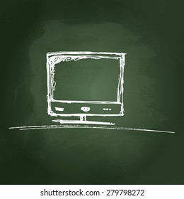 Simple hand drawn sketch of a computer monitor 