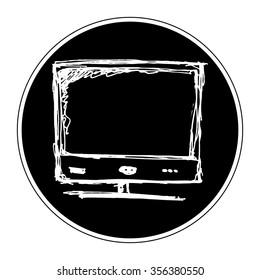 Simple hand drawn sketch of a computer monitor 
