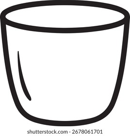 Esboço desenhado à mão simples de um esboço de copo de vidro vazio desenho minimalista