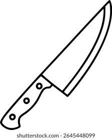 Simple hand drawn sketch line art kitchen knife clip art.