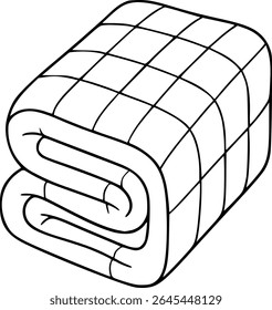 Simple hand drawn sketch line art rolled towel clip art.