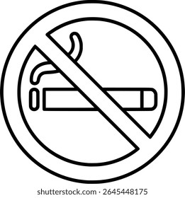 Simple hand drawn sketch line art no smoking sign clip art.