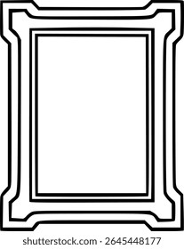 Simple hand drawn sketch line art picture frame clip art.