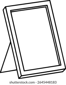 Simple hand drawn sketch line art standing frame clip art.