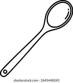 Simple hand drawn sketch line art spoon clip art.