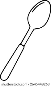 Einfache handgezeichnete Skizze Linie Kunst Dessert Löffel Clip Art.