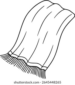 Simple dibujado a mano línea de boceto arte de Clip de manta doblada.