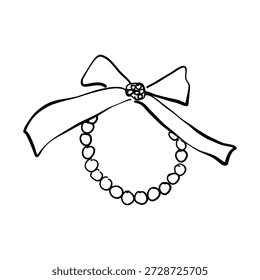 Simples mão desenhado esboço pulseira perl. Joias e ilustração de vetor acessório. Isolado sobre fundo branco