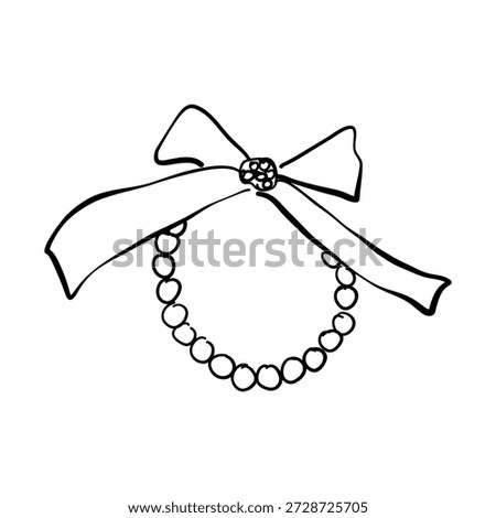 Simple hand drawn sketch perl bracelet. Jewelry and accessory vector illustration. Isolated on white background