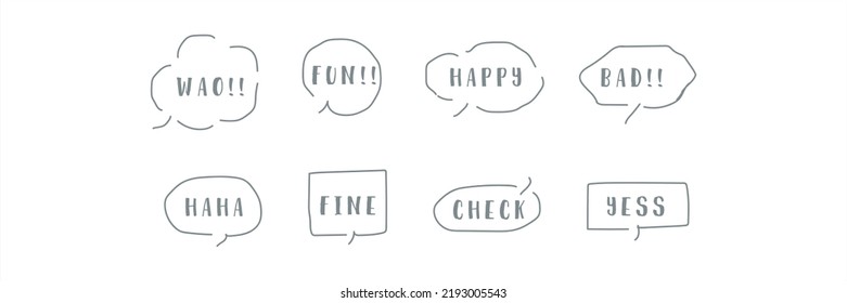 Simple hand drawn speech bubble. Modern vector design template