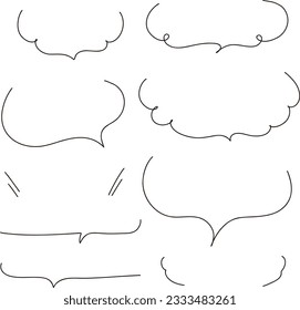 Simple hand drawn speech bubble set