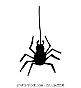 Simple Hand Drawn Spider Clipart. Halloween Doodle For Print, Web, Design, Decor, Logo