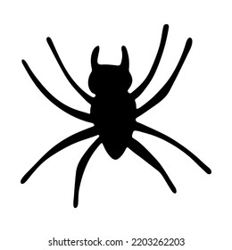 Simple Hand Drawn Spider Clipart. Halloween Doodle For Print, Web, Design, Decor, Logo