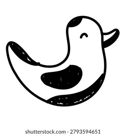 simple hand drawn swimming duck bird doodle element illustration