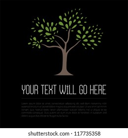 A simple hand drawn tree sits above a bed of text.