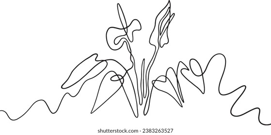 Simple hand drawn trendy black and white Anthurium lineart illustration.Vector abstract continuous line vector abstract.Doodle for print,textile,postcard,label,scrapbooking,design,tattoo,sticker,book