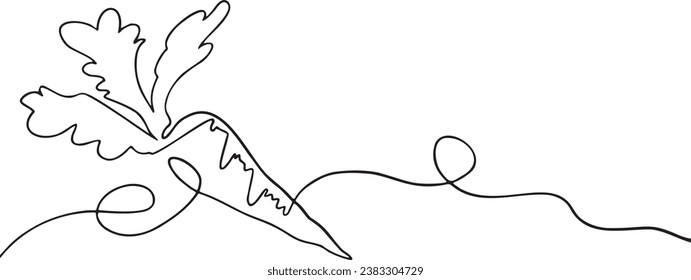 Einfache handgezeichnete, trendige Schwarz-Weiß-Illustration Carrot Clip Art Illustration Art Illustration.Vektorgrafik abstrakte, kontinuierliche Vektorgrafik.Doodle für Druck, Textilien, Label, Scrapbooking,Design,Buch,Stempel