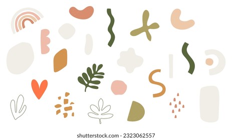 Simple hand drawn vector doodle shapes set. Elements for decoration and design.