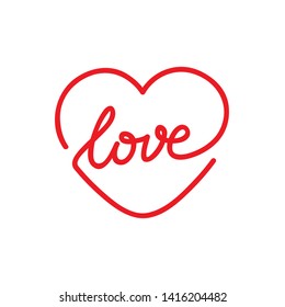 Simple hand drawn vector illustration. Love and heart