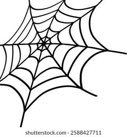 Simple hand drawn vector illustration of a spider web vector illustration