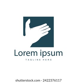 Diseño simple de mano y dedos vectores diseño minimalista de silueta negra producto marca de la mano marca de la plantilla de logotipo