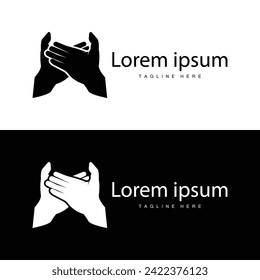 Diseño simple de mano y dedos vectores diseño minimalista de silueta negra producto marca de la mano marca de la plantilla de logotipo