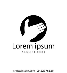 Diseño simple de mano y dedos vectores diseño minimalista de silueta negra producto marca de la mano marca de la plantilla de logotipo