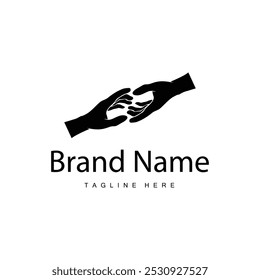 Simple hand and fingers vector design minimalist black silhouette product brand hand logo template
