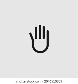 simple hand flat icon logo