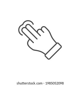 icono de gesto de mano simple en fondo blanco