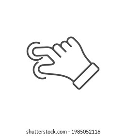 icono de gesto de mano simple en fondo blanco