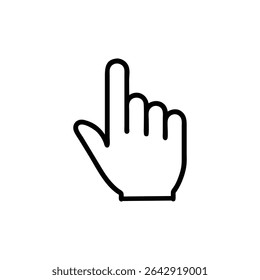 Simple hand gesture icon showing a raised index finger pointing upward