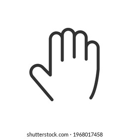 Simple hand gesture line icon. Premium symbol in stroke style. Design of hand gesture icon. Vector illustration.