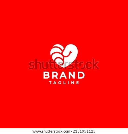 Simple Hand Grips form a Heart Symbol Logo Design