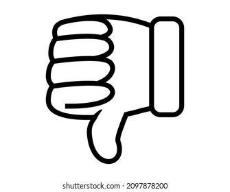 Simple hand icon. Bad sign.  Hand sign  .