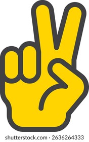 Simple hand icon doing a peace sign
