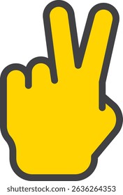 Simple hand icon doing a peace sign