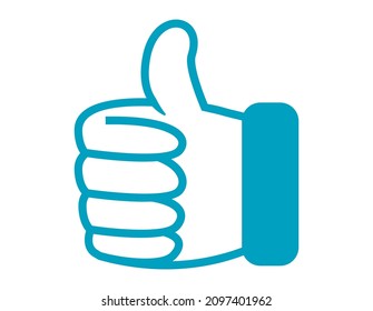Simple hand icon. Good sign.  Hand sign  .