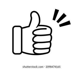 Simple hand icon. Good sign.  Hand sign  .