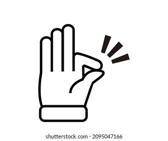 Simple hand icon. Hand sign. OK　.