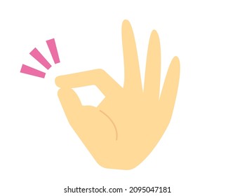 Simple hand icon. Hand sign. OK　.