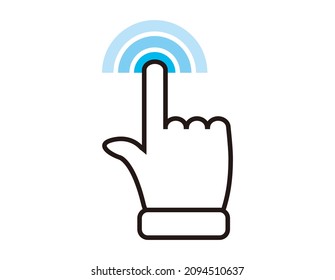 Icono de mano simple. Señal de mano. Índice.