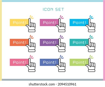 Simple hand icon. Hand sign. Index finger.