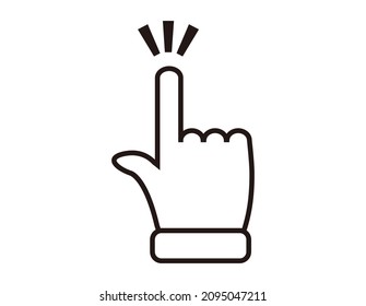 Simple hand icon. Hand sign. Index finger.