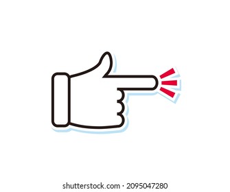 Simple hand icon. Hand sign. Index finger.