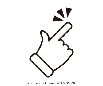 Simple hand icon. Hand sign. Index finger.