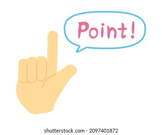 Simple hand icon. Hand sign. Index finger.