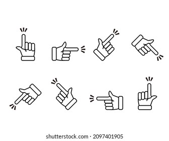 Simple hand icon. Hand sign. Index finger.