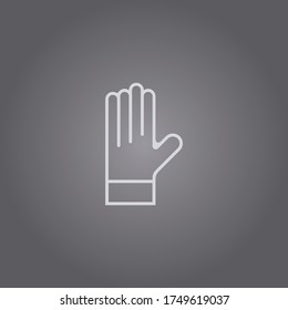 Icono de mano simple.Iluminación del vector de mano lineal