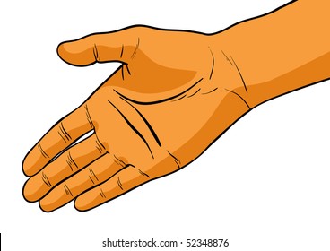 simple hand isolated on the white